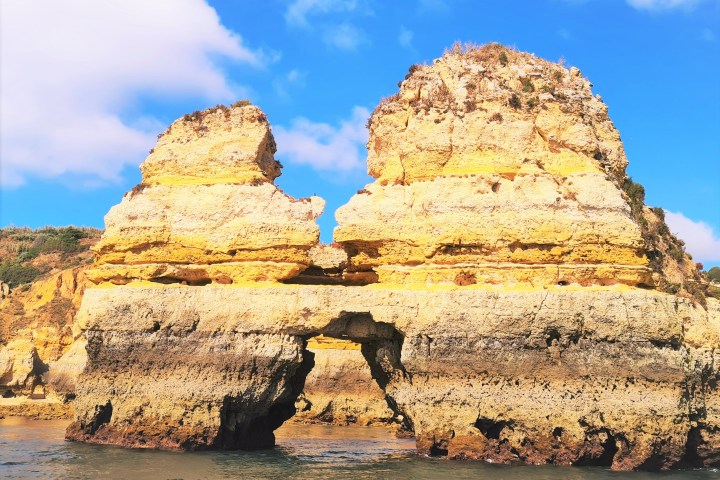 a rock formation near a body of water